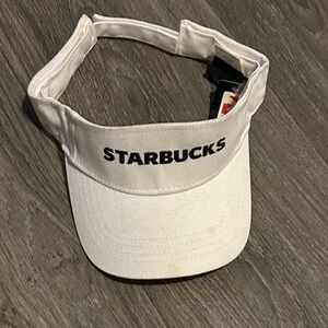 Starbucks White Visor with Black Logo